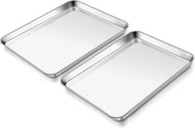 Homikit 726084600713 2 Pack Baking Sheet 9 X 13 Inches Stainless Steel Quarter Pan Set