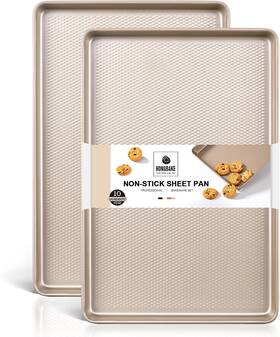 Hongbake 705353673146 2 Pack Half Sheet Baking Pans Non Stick For Oven 57% Thic Hongbake 705353673146 2 Pack Half Sheet Baking Pans Non Stick For Oven 57% Thic