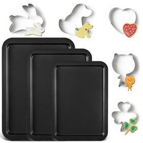 B0c4p3tvxl Hongbake Baking Sheet With Cookie Cutters Jelly Roll/quarter Pan Set F