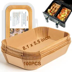 1nz922-32 Honyao Air Fryer Paper Liners For Dual Zone Airfryer 8.1x5.5 Inch Rectangle Disposa