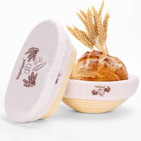 Hs-k001 Hopespark Banneton Sourdough Proofing Basket Kit 9 Inch Round And 10 Oval