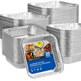 Ap8x8-20 Houzzkingz Usa Aluminum Pans 8x8 20 Pack Disposable Foil Trays - 8 X Inch Silver