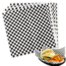 Hslife 611851006174 100 Sheets Checkered Dry Waxed Deli Paper Liners For Plas