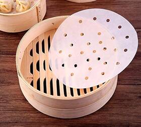 Zlz-001 Htbmall 100 Pcs 10 Inch Bamboo Steamer Liner Round Air Fryer Parchment Paper With Holes