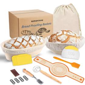 Hzpointone 711271103894 Banneton Bread Proofing Baskets Set Of 2 Sourdough Baking Supplies Br Hzpointone 711271103894 Banneton Bread Proofing Baskets Set Of 2 Sourdough Baking Supplies Br