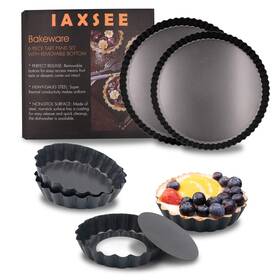 Iaxsee 502157400796 10 Inch 9.5 And 4 Pack Round Tart Pan With Removable Bottom Quiche Iaxsee 502157400796 10 Inch 9.5 And 4 Pack Round Tart Pan With Removable Bottom Quiche