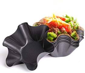Iax-sbm6 Iaxsee 6 Pcs Tortilla Pan Set-non-stick Fluted Shell Pans Taco Salad Bowl M