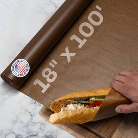 Ww-18100 Idl Packaging Brown Wet Wax Paper Roll 18 Inch X 100ft - Usa-made Moisture-repellent Cooking Pap