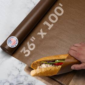 Ww-36100 Idl Packaging Brown Wet Wax Paper Roll 36 Inch X 100ft - Usa-made Moisture-repellent Cooking Pap