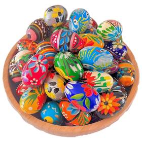 Pis-13 Importer Am Pysanky Pisanki Polish Handpainted Wooden Easter Eggs - Bakers Dozen 13 Mini