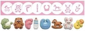 Impress Cookie Press Disks 850007328009 Baby Set Of 8 Food Safe Plastic Shapes With Bab