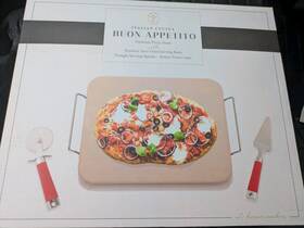 Italian Cucina 848496072749 At Home Maker Pizza Stone/ Ss Serving Rack/ Spatula/ Cutter New Italian Cucina 848496072749 At Home Maker Pizza Stone/ Ss Serving Rack/ Spatula/ Cutter New