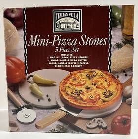 Italian Villa 726161330397 Mini-pizza Stones 5 Piece Set Vintage 1998