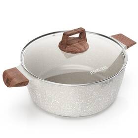 Itsmillers 783906871645 Nonstick Die Casting Stock Pot 6 Quart Elegant Aluminum Ceramic Casserole With Li