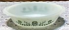 J235 Glasbake Quart Green Daisy Pan