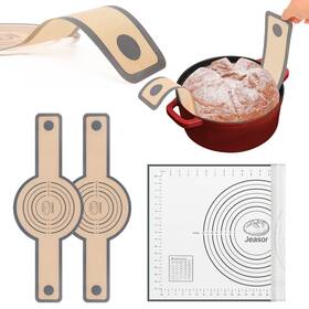 Jeasor 735530463048 3 Pcs Silicone Baking Mat Set Bread Sling For Dutch Oven Reus