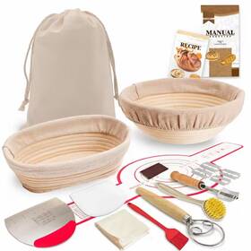 Jfvkaf 445054420450 Sourdough Bread Proofing Basket Set 10 Inch Oval 9 Round Bannetons Full Bre