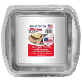 Jiffy-foil 749384042083 5-pack Made In Usa Aluminum Square Cake Pan And Lid 8 Inch X 1-7/8 Jiffy-foil 749384042083 5-pack Made In Usa Aluminum Square Cake Pan And Lid 8 Inch X 1-7/8