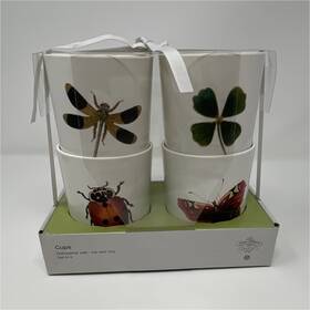 C-00096-01-000-01058 John Derian For Target Round Cups Set Of 4 Insect Clover Designs Dishwasher Safe C-00096-01-000-01058 John Derian For Target Round Cups Set Of 4 Insect Clover Designs Dishwasher Safe