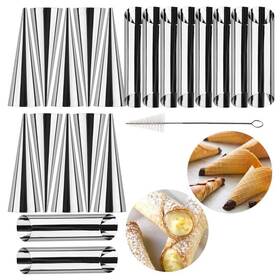 Jokhoo 705415381644 21 Pcs Cream Horn Molds Cannoli Tubes Forms Kits Non-stick C Jokhoo 705415381644 21 Pcs Cream Horn Molds Cannoli Tubes Forms Kits Non-stick C