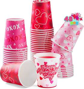 15998 Joyin 48 Pcs Valentines Day Disposable As Picture Shown Red Pink White 15998 Joyin 48 Pcs Valentines Day Disposable As Picture Shown Red Pink White