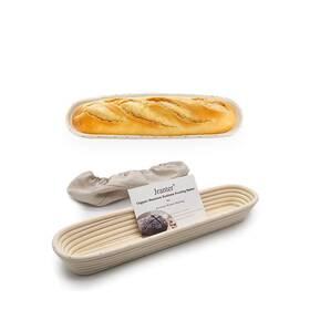 Jranter 749789667201 15 Inch Baguette Banneton Proofing Basket Sturdy Rattan Material Beige Colo