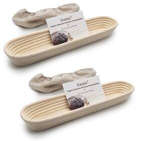 Uk-bsd-jrbrotform-bgt15in-2ea Jranter 15 Inches Baguette Banneton Bread Proofing Basket And Linen Liner Set 2 Pack