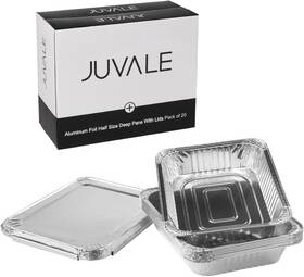 8541900459 Juvo Plus Juvale Aluminum Pans With Lids - 9x13 In Silver 20-pack Disposable