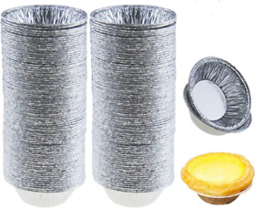 Jyongmer 200 Pieces 2.6 Inch Round Pie Tart Small Tin Foil Pans Disposable Alumi