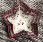 K30749 Temptations Old World Red Set Star Shaped Nesting Serving Bowls