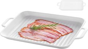 Kako 737706363992 Microwave Bacon Cooker Upgraded Large Tray - White Square Ba Kako 737706363992 Microwave Bacon Cooker Upgraded Large Tray - White Square Ba