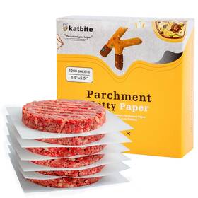 Katbite 727523221728 Hamburger Patty Paper 1000pcs 5.5 Inch X5.5 Non Stick Parchment Squares Sh