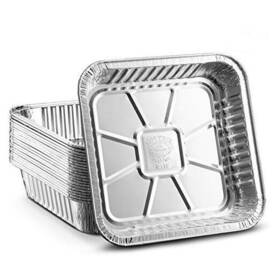 Kch Corporation 842233107435 20 Pack - 8 Inch X8 Disposable Aluminum Foil Meal Prep Cookware Square Pans Kch Corporation 842233107435 20 Pack - 8 Inch X8 Disposable Aluminum Foil Meal Prep Cookware Square Pans