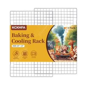 Kckhfa 658359092766 2pcs Cooling Racks For Cooking And Baking 10 Inch X 15 Stainless Steel Wire Rac