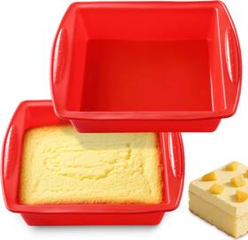 Kckhfa 744759566676 Silicone Square Brownie Pan 2 Pack 8x8 Baking For Brownies Cakes Bread P