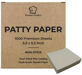 Kitchen Geeks 616859213562 Hamburger Patty Paper - 1000 Wax 5.5 X Inch Square Sheets For Burge Kitchen Geeks 616859213562 Hamburger Patty Paper - 1000 Wax 5.5 X Inch Square Sheets For Burge