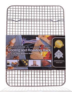 Kitchenatics 015839198198 Small Quarter Sheet Cooling Rack For Cooking And Baking Oven Safe Stainless St