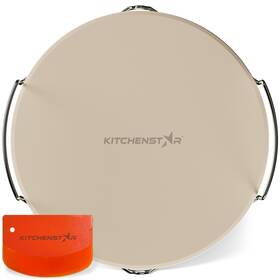 Pz-2012 Kitchenstar 12-inch Pizza Stone For Oven And Bbq Grill With Handles Round 5/8 Inch