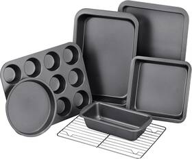 Kitessensu 788392892983 Baking Pans Sets Nonstick Bakeware 7-piece With Gray