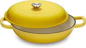8541880553 Klee Utensils 3.8 Quart Yellow Casserole Dish With Lid - Enameled Porcelain Coated Cast Iron