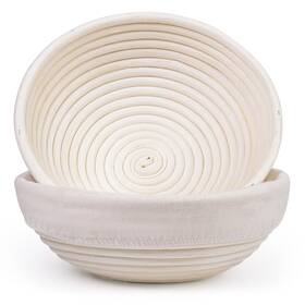 Kolnamdinh 795587404401 Bread Proofing Baskets Set Of 2 Round Shaped Dough Bowls Linerssourdough Starter