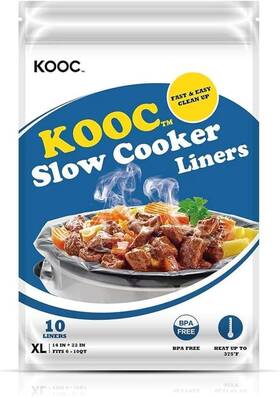 Kooc 973497690464 Slow Cooker Liners 14 Inch X22 10 Count Extra Large Size Disposable Pot Line