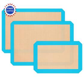 Sbm-01 Koolstuffs Silicone Baking Mats Set Of 3 - 2half Sheets 1quarter Reusable Non-stick Cookies