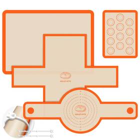 Sbms3-01 Koolstuffs Silicone Baking Mat Set Of 4 Nonstick Reusable Bread Sling And Loaf P