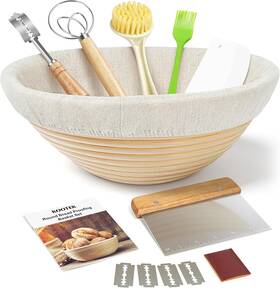 Bpb228a Kootek Banneton Bread Proofing Basket Set 9 Inch Round Sourdough Starter Kit B