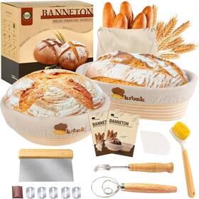 Krbnk 711181738285 Banneton Bread Proofing Basket Set Sourdough Starter Kit 9 Inch Round And 10 Oval B Krbnk 711181738285 Banneton Bread Proofing Basket Set Sourdough Starter Kit 9 Inch Round And 10 Oval B