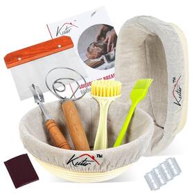 Kutir 600291406071 Banneton Bread Proofing Basket Set By - 9 Inch Round And 10 Oval Sou Kutir 600291406071 Banneton Bread Proofing Basket Set By - 9 Inch Round And 10 Oval Sou