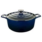 5270 La Cuisine Lc Round 6.5 Qt Cast Iron Casserole Blue 813254020324 5270 La Cuisine Lc Round 6.5 Qt Cast Iron Casserole Blue 813254020324
