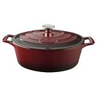 6105 La Cuisine Lc Oval 4.75 Qt Cast Iron Casserole Ruby 813254020386