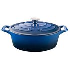 6170 La Cuisine Lc Oval 4.75 Qt Cast Iron Casserole Blue 813254020416 6170 La Cuisine Lc Oval 4.75 Qt Cast Iron Casserole Blue 813254020416